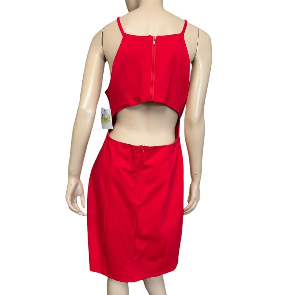 New Harper & Lemon Red Bodycon Dress Size Large Sleeveless Zipper Back Closure - Picture 6 of 11